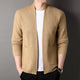 Men's textured open front cardigan with two patch pockets