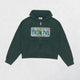 Cropped hooded zip hoodie with license plate chest graphic