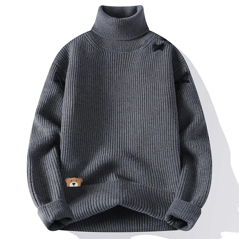Unisex turtleneck top with a high neckline