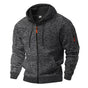 Men's hooded textured fleece jacket with full zip and long sleeves