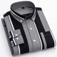 Men's Cotton Blend Shirt, Tailored Fit Breathable Button-Up Smart Casual Long Sleeve Shirt