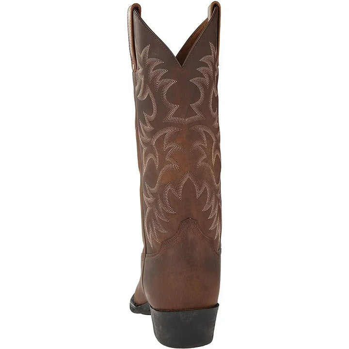 Men's tall embroidered cowboy boots with pointed toe