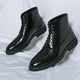 Men's lace-up brogue ankle boots with wingtip toe detailing