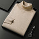 Ribbed turtleneck sweater with long sleeves and hip-length hem