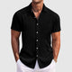 Men's Striped Short Sleeve Shirt, Lightweight Button-Up with Turn-Down Collar and Chest Pocket
