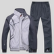 Men's geometric tracksuit set with zip jacket and full-length trousers