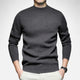 Men's crew neck knit sweater with ribbed collar and hem