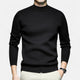 Men's crew neck knit sweater with ribbed collar and hem
