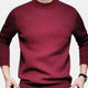 Men's crew neck knit sweater with ribbed collar and hem