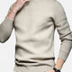 Men's crew neck knit sweater with ribbed collar and hem