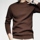 Men's crew neck knit sweater with ribbed collar and hem