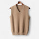 Men's sleeveless V-neck knitted jumper with ribbed trims
