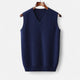 Men's sleeveless V-neck knitted jumper with ribbed trims