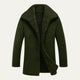 Men's shearling-style overcoat with wide collar, button front and angled pockets