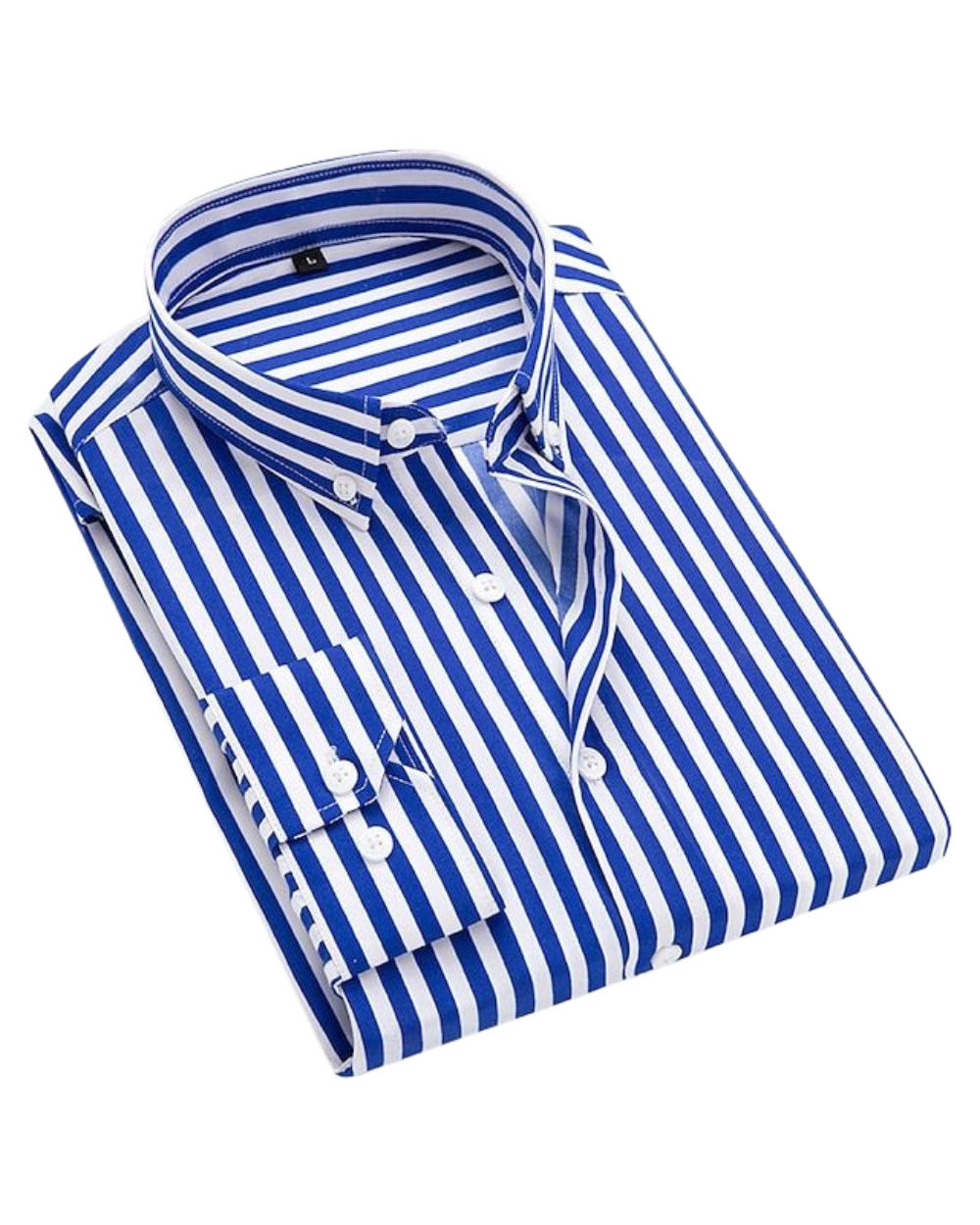 Men's Striped Cotton Shirt, Slim Fit Lightweight Button-Down Summer Shirt Short Sleeve