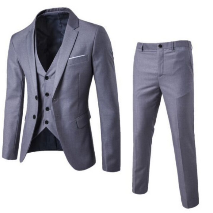 Men's 3 Piece Suit, Classic Fit Tailored Blazer Waistcoat & Trousers for Weddings
