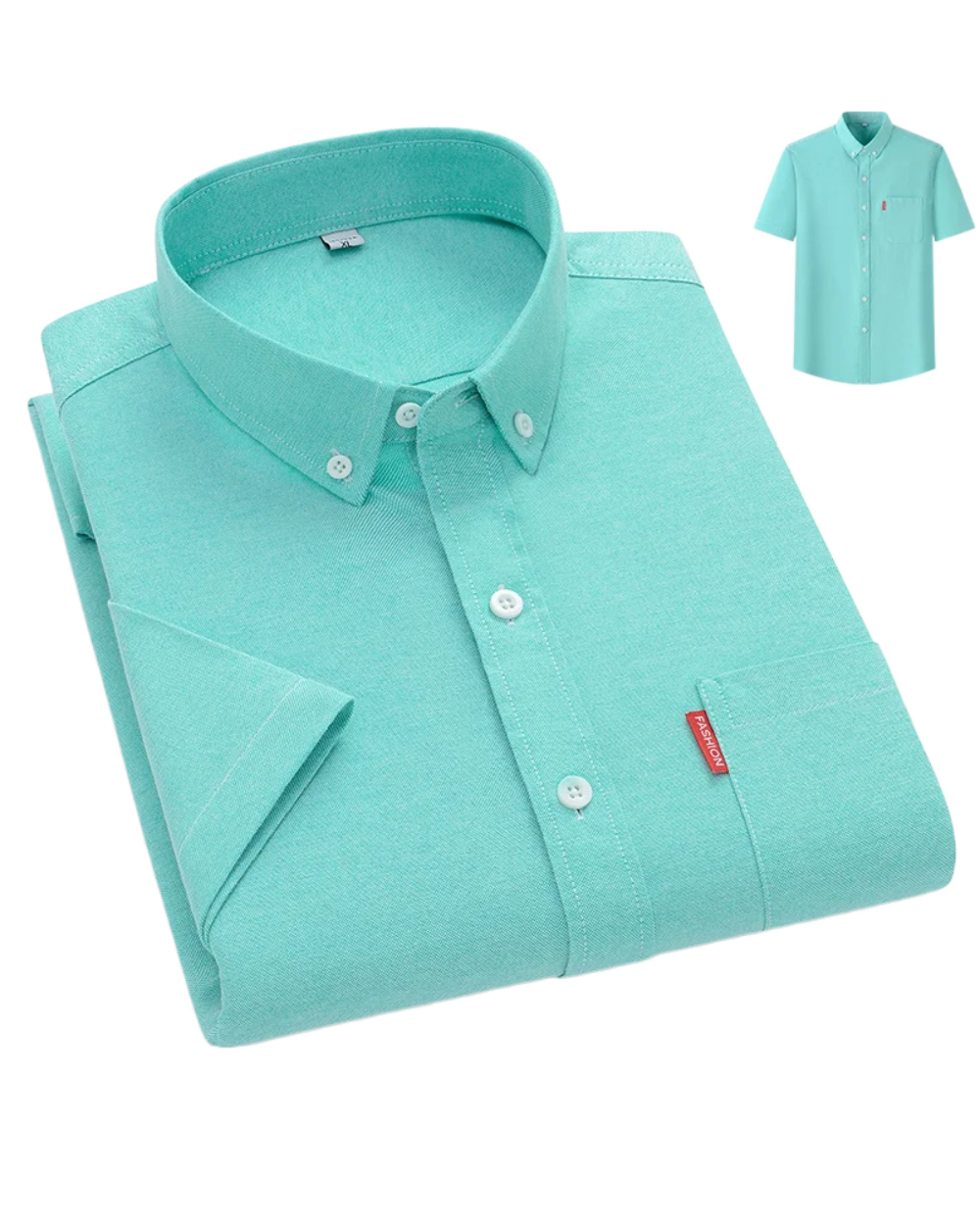 Men's Lightweight Cotton Shirt, Relaxed Fit Breathable Button-Up Summer Shirt Long Sleeve