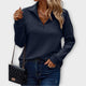 Casual knit sweater with crew neck and long sleeves