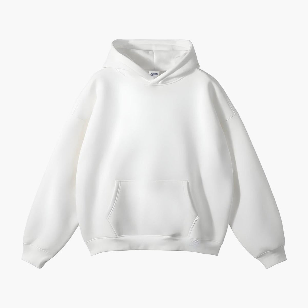 Unisex pullover hoodie with kangaroo pocket and long sleeves