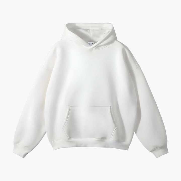 Unisex pullover hoodie with kangaroo pocket and long sleeves
