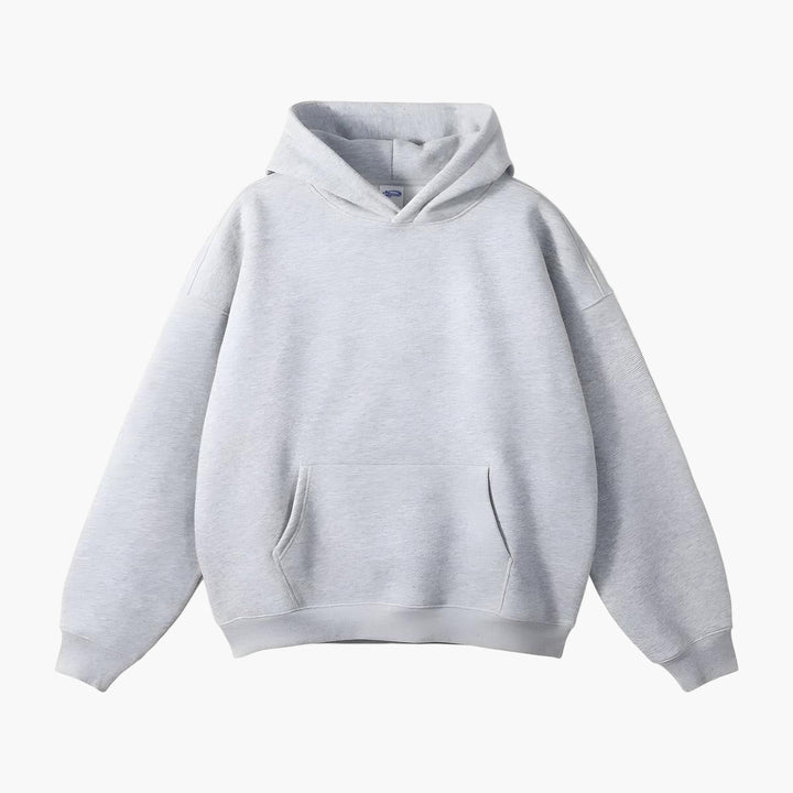 Unisex pullover hoodie with kangaroo pocket and long sleeves