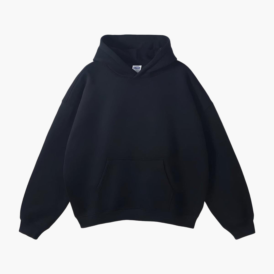 Unisex pullover hoodie with kangaroo pocket and long sleeves