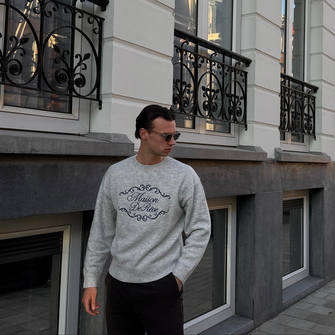 Mohair sweater with crew neckline and long sleeves