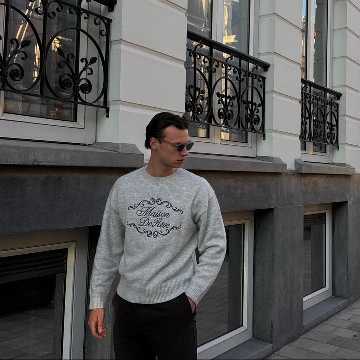 Mohair sweater with crew neckline and long sleeves