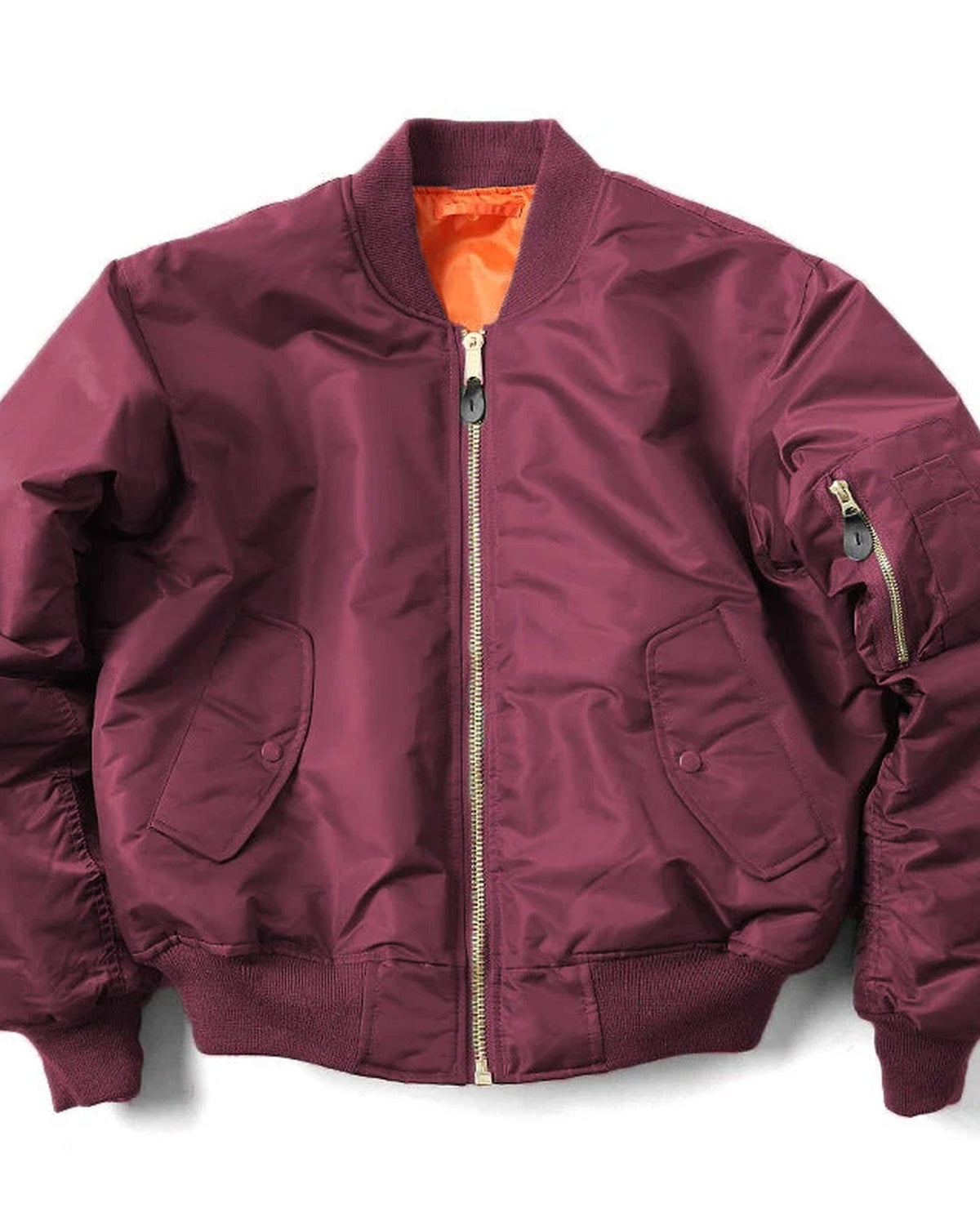 Men's bomber jacket with mock neck, front zip and multiple zipped pockets