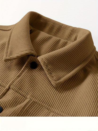 Corduroy utility jacket with shirt collar, long sleeves and four front pockets