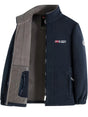 Men's textured fleece jacket with high collar and zipped pockets