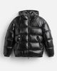 Men's hooded quilted puffer jacket with zip pockets