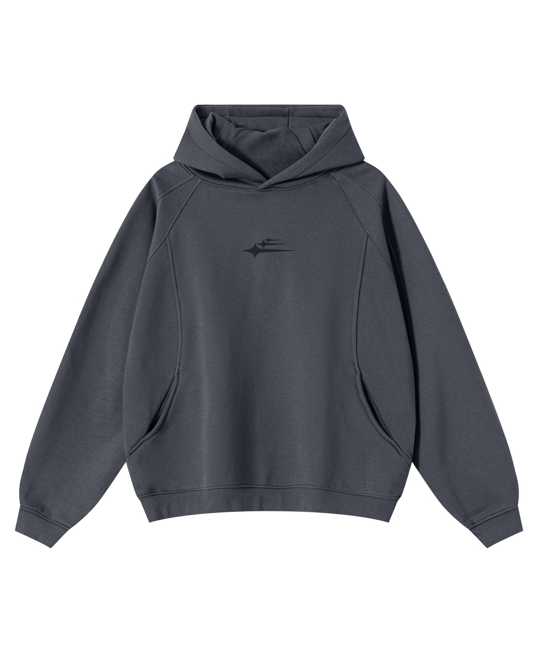 Unisex hooded sweatshirt with visible logo and long sleeves