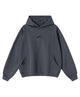 Unisex hooded sweatshirt with visible logo and long sleeves