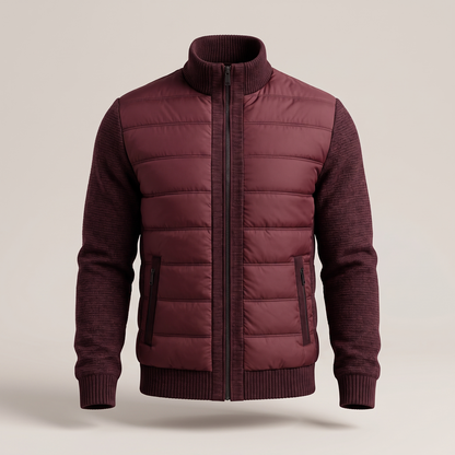 Quilted unisex puffer jacket with long sleeves and hip-length cut