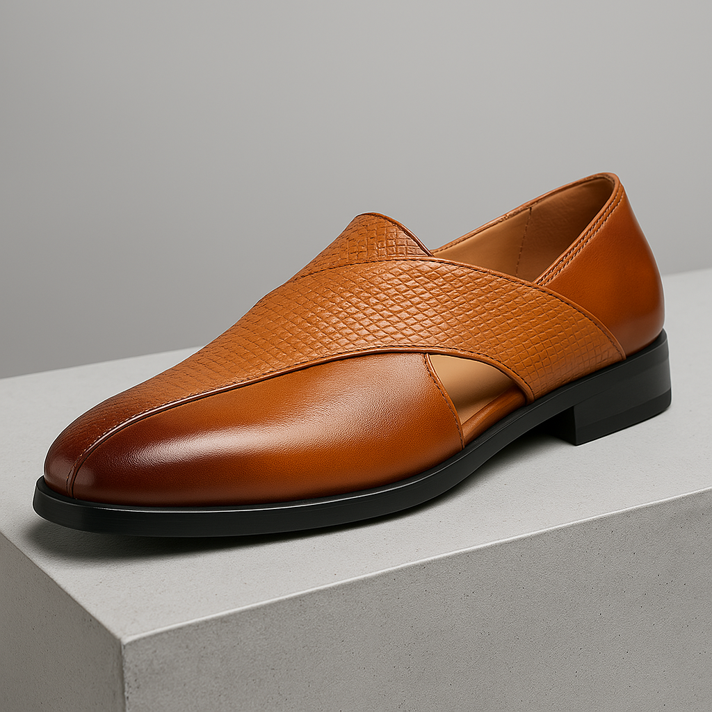 Classic slip-on loafers available in brown or black