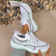 Mesh lace-up sneakers with contrasting panels and textured soles