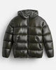 Men's hooded quilted puffer jacket with zip pockets