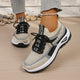 Mesh lace-up sneakers with contrasting panels and textured soles