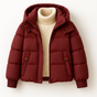Quilted hooded puffer jacket with ribbed cuffs and front pockets