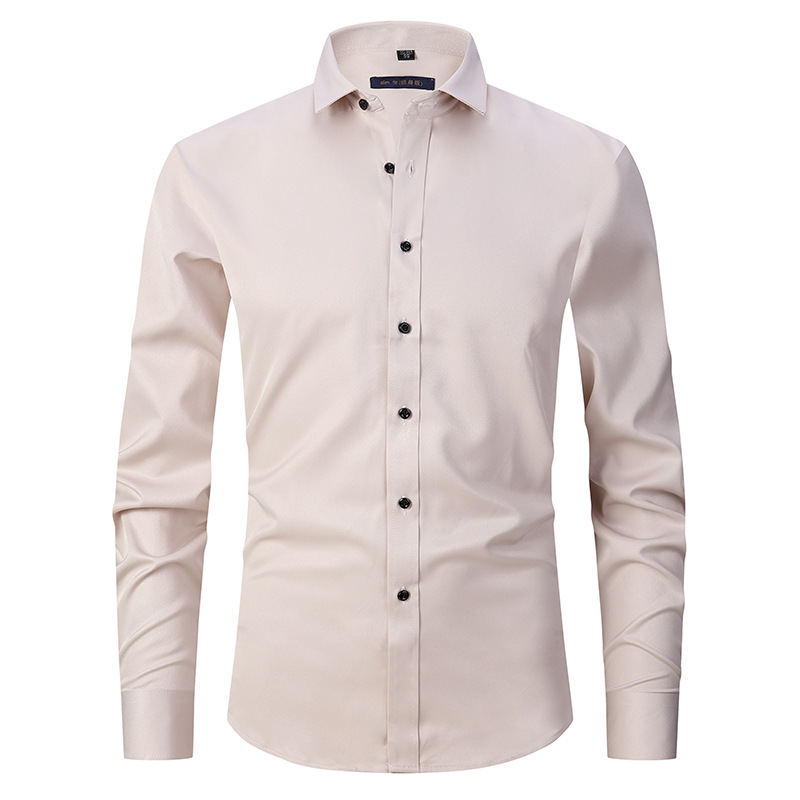Men's Wrinkle-Free Smart Casual Shirt, Non-Iron Long Sleeve Button-Down for Work