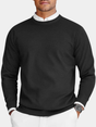 Men's plain crew neck jumper with long sleeves and ribbed trims