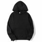 Plain hooded pullover hoodie with long sleeves and kangaroo pocket
