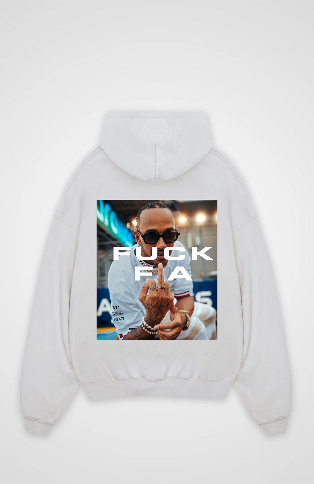 Oversized graphic hoodie with large photographic back print