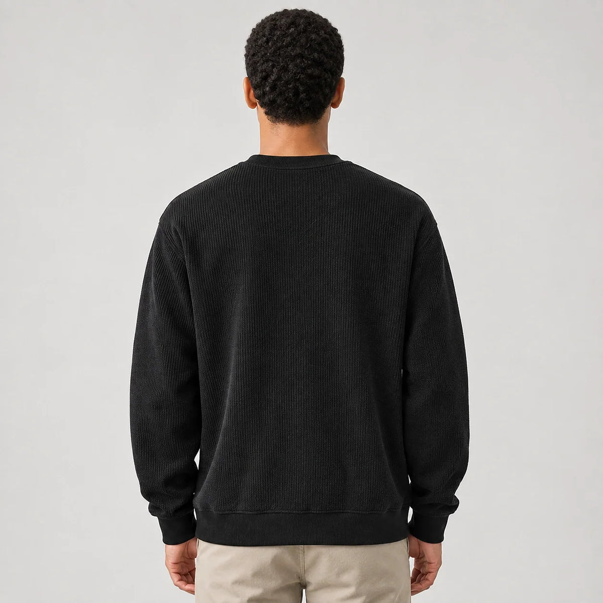 Unisex colour block ribbed sweatshirt with crew neck, long sleeves and front patch pockets