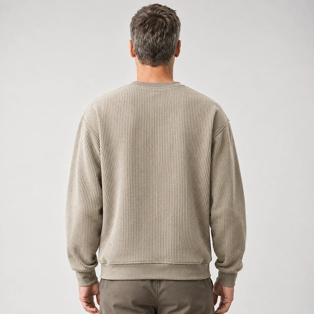 Unisex colour block ribbed sweatshirt with crew neck, long sleeves and front patch pockets