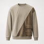 Unisex colour block ribbed sweatshirt with crew neck, long sleeves and front patch pockets