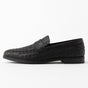 Men's woven slip-on loafer with almond toe and low heel