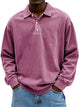 Men's collared quarter-button sweater with long sleeves