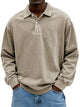 Men's collared quarter-button sweater with long sleeves